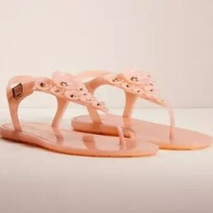 Coach Peach Sandals with Floral Accents